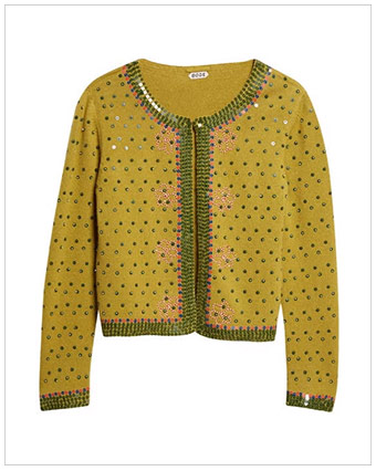 BODE Beaded Wool and Cashmere Cardigan