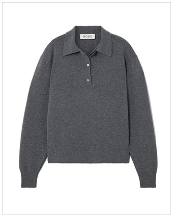 RÓHE Wool and Cashmere- Blend Polo Sweater