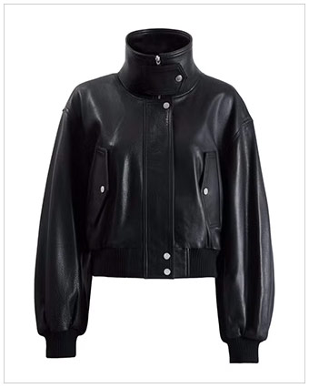 NOUR HAMMOUR Briar Cropped Bomber Jacket