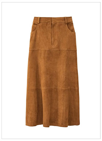 BA&SH Massia Suede Midi Skirt
