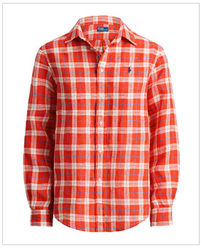 POLO RALPH LAUREN Plaid Linen Shirt