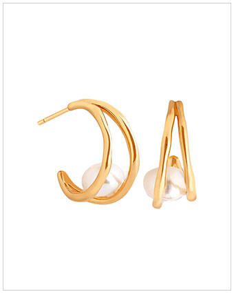 ASTRID & MIYU Molten Illusion Pearl Hoops