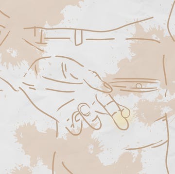 illustration of a man's hand with fingers crossed behind his back