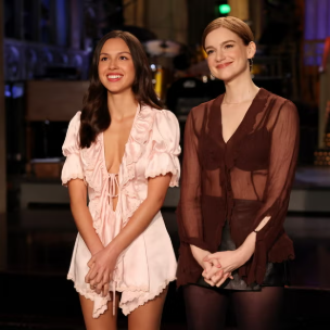 Olivia Rodrigo on stage at SNL