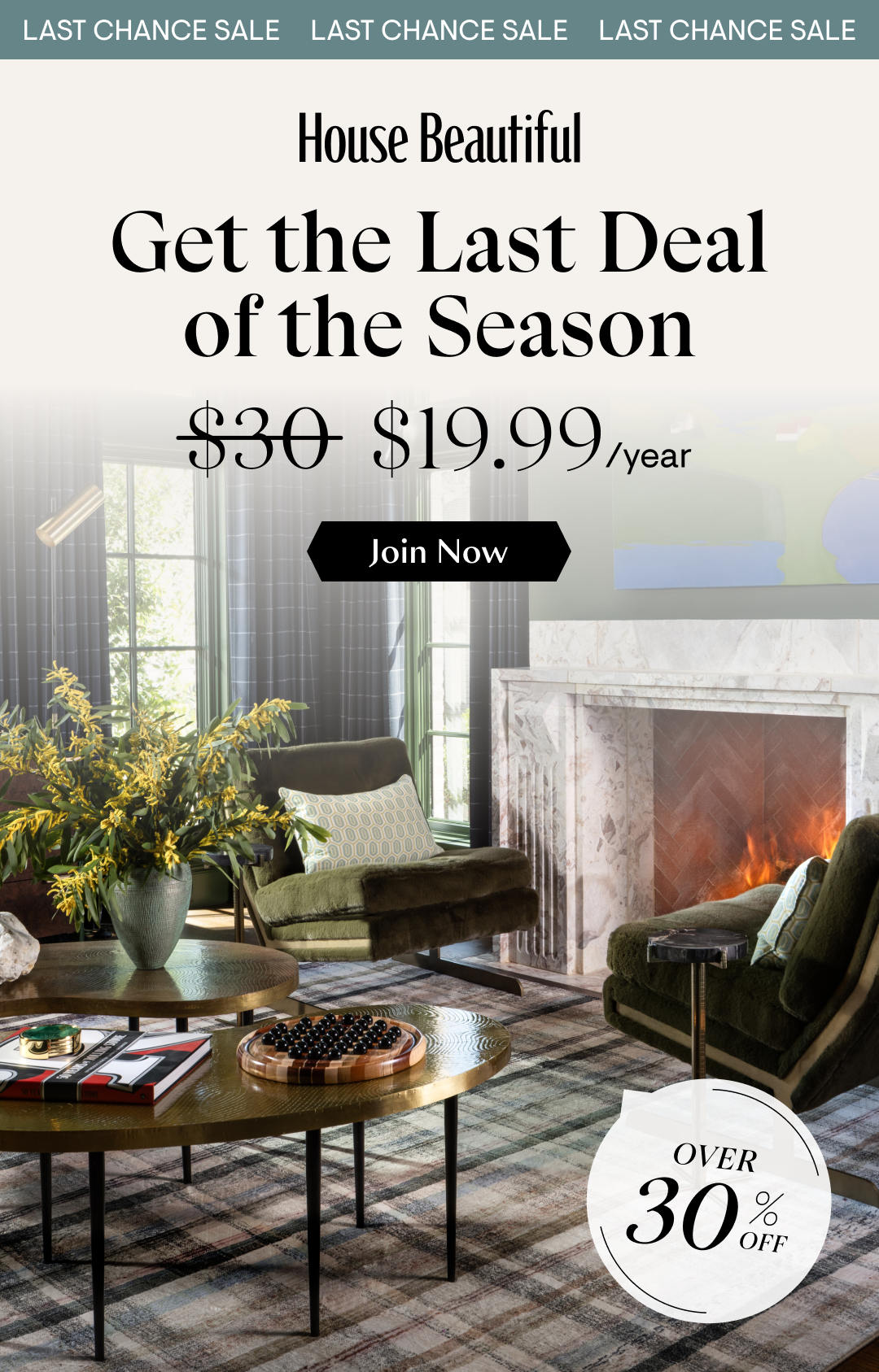 Get the lowest price of the season for House Beautiful, only $19.99 per year