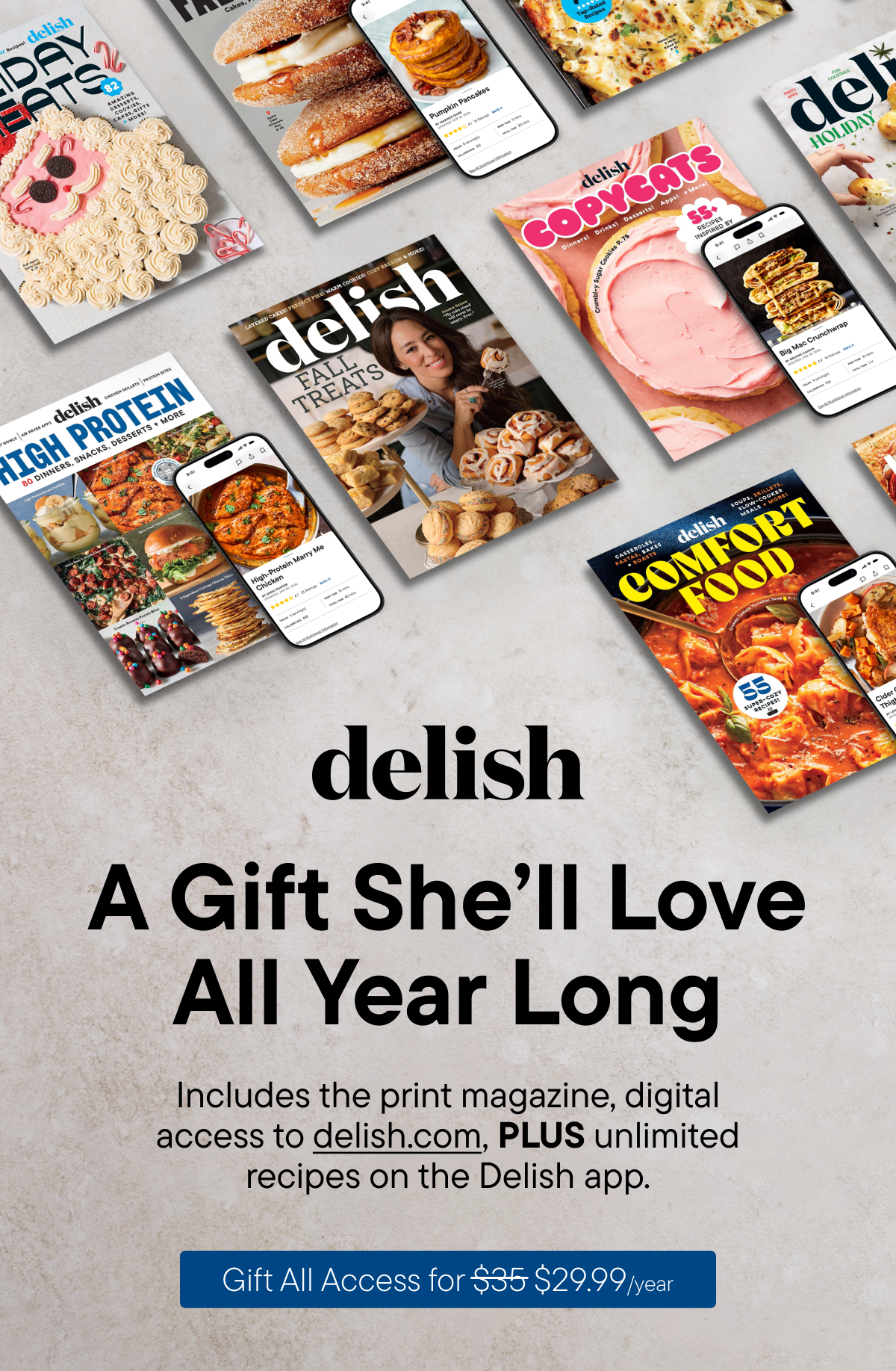 A gift she'll love all year long - gift Delish for $29.99