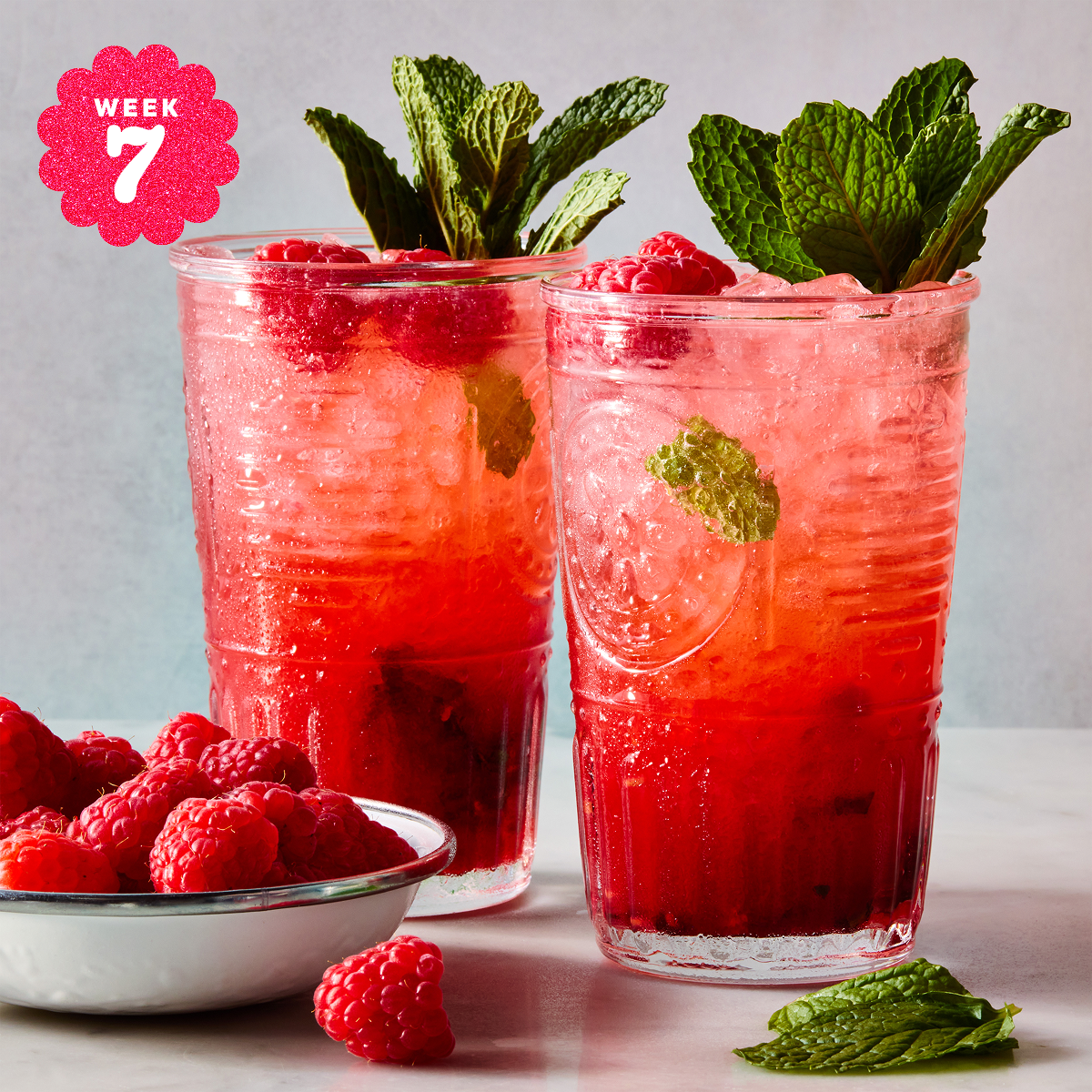 Raspberry Mint Shrub Mocktail