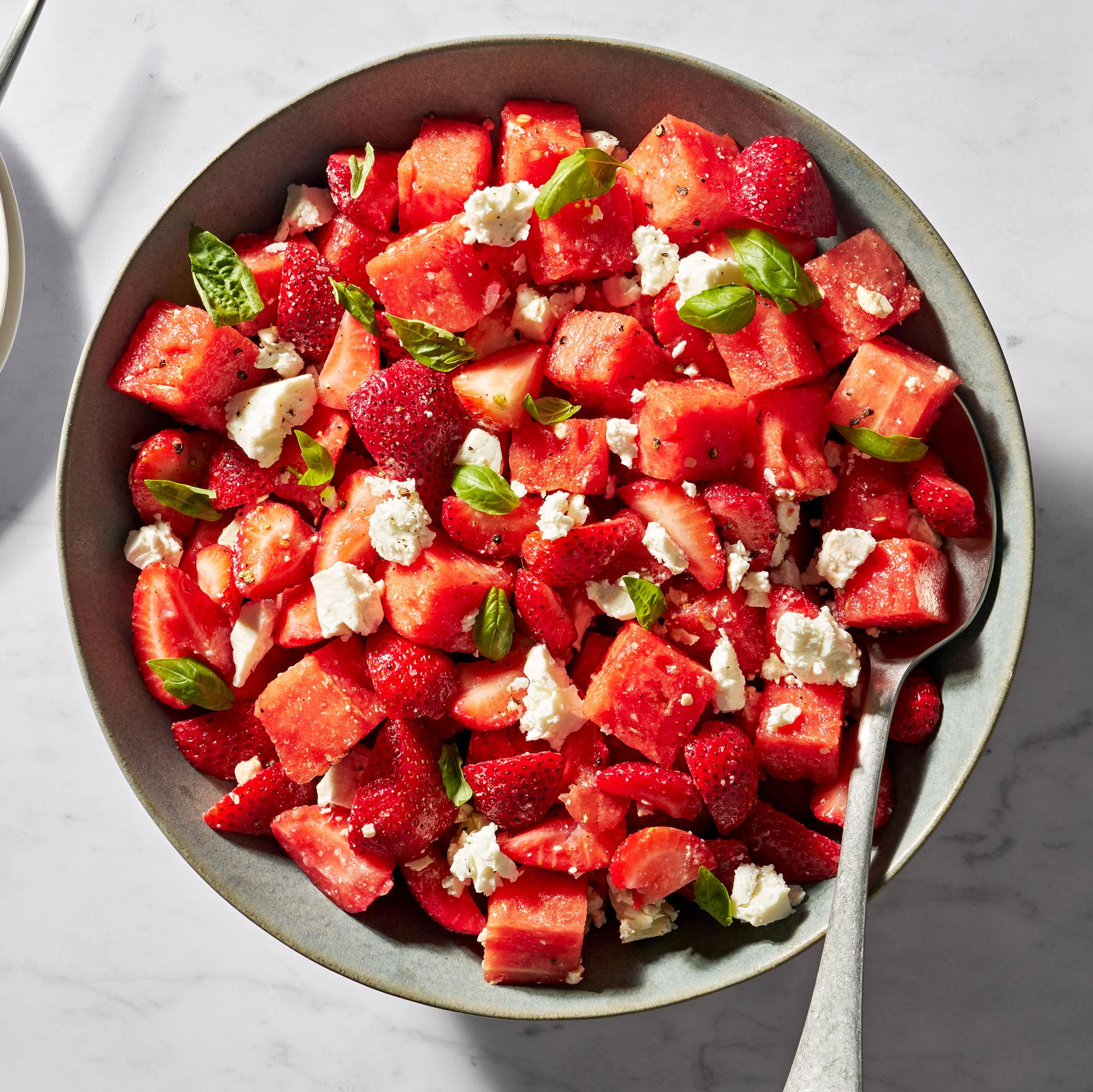 Watermelon Strawberry Caprese Salad Watermelon Strawberry Caprese Salad