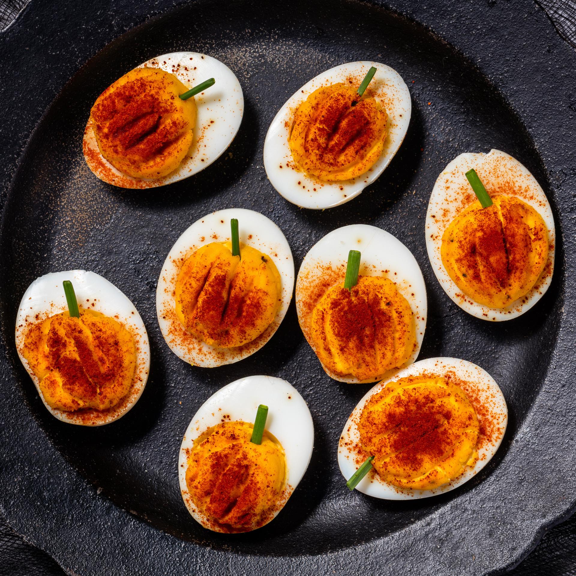 Pumpkin Deviled Eggs