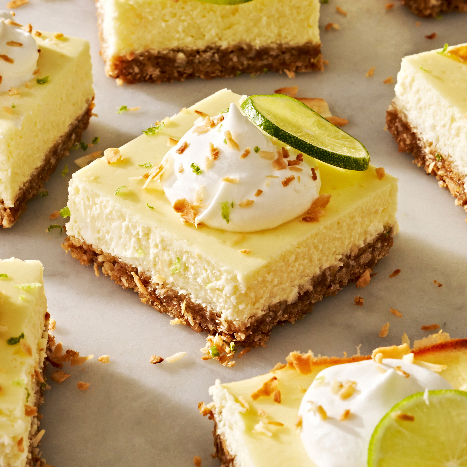 Coconut Key Lime Cheesecake Bars Coconut Key Lime Cheesecake Bars