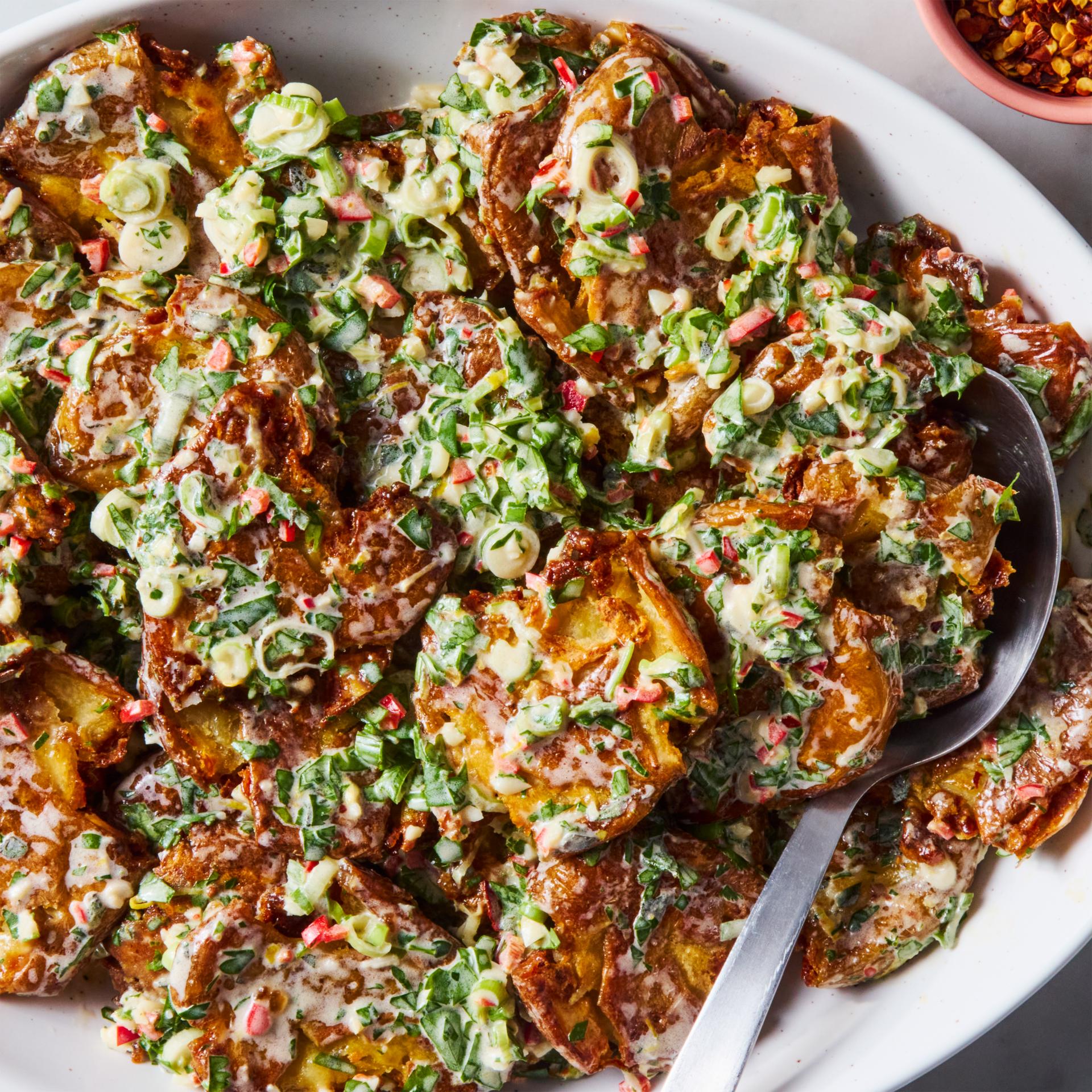 Chimichurri Smashed Potato Salad