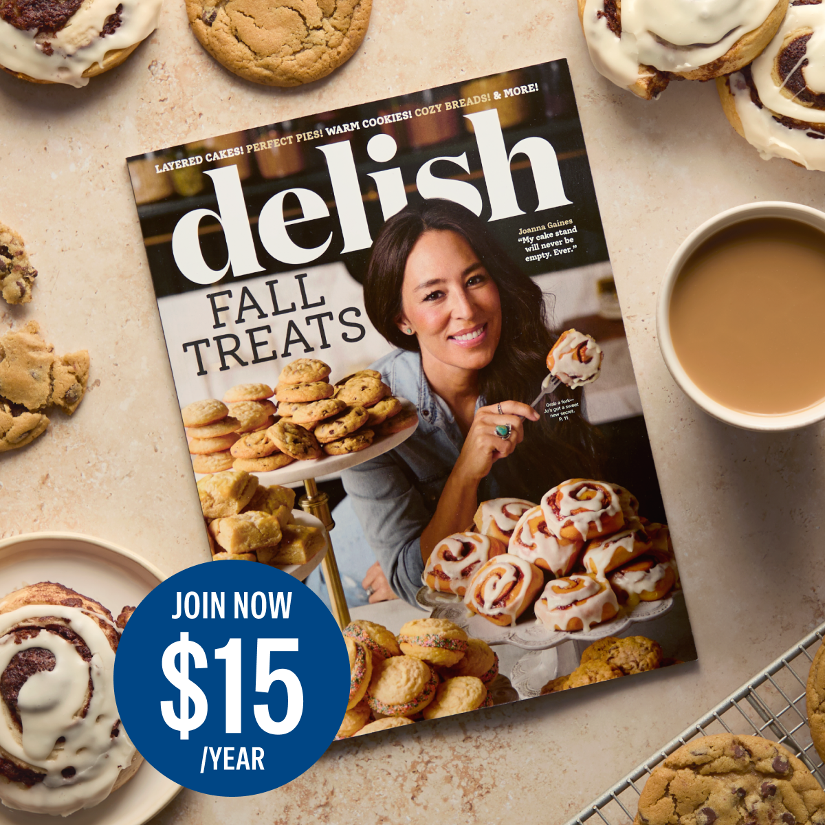 Joanna Gaines on the cover of Delish magazine