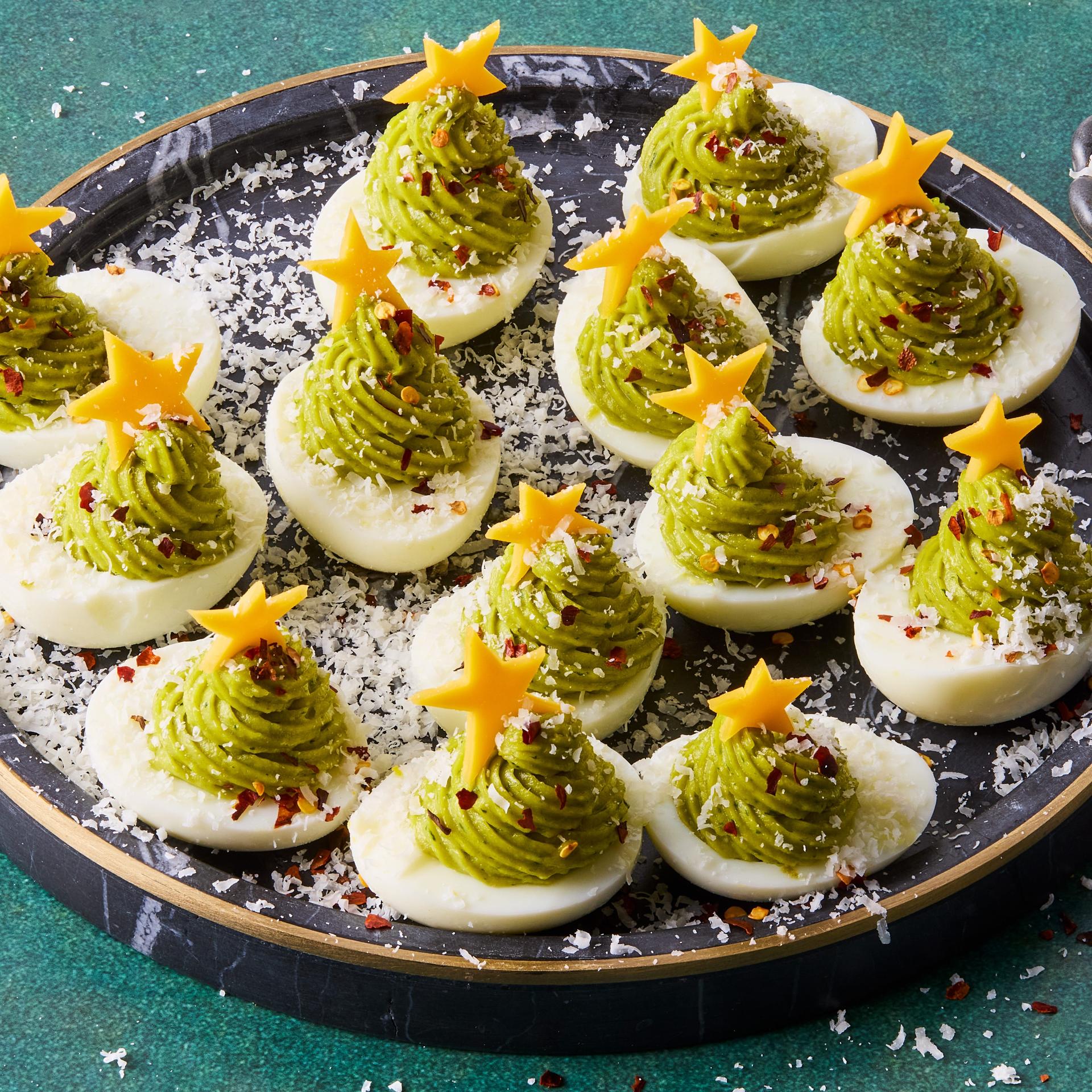 Christmas Tree Deviled Eggs