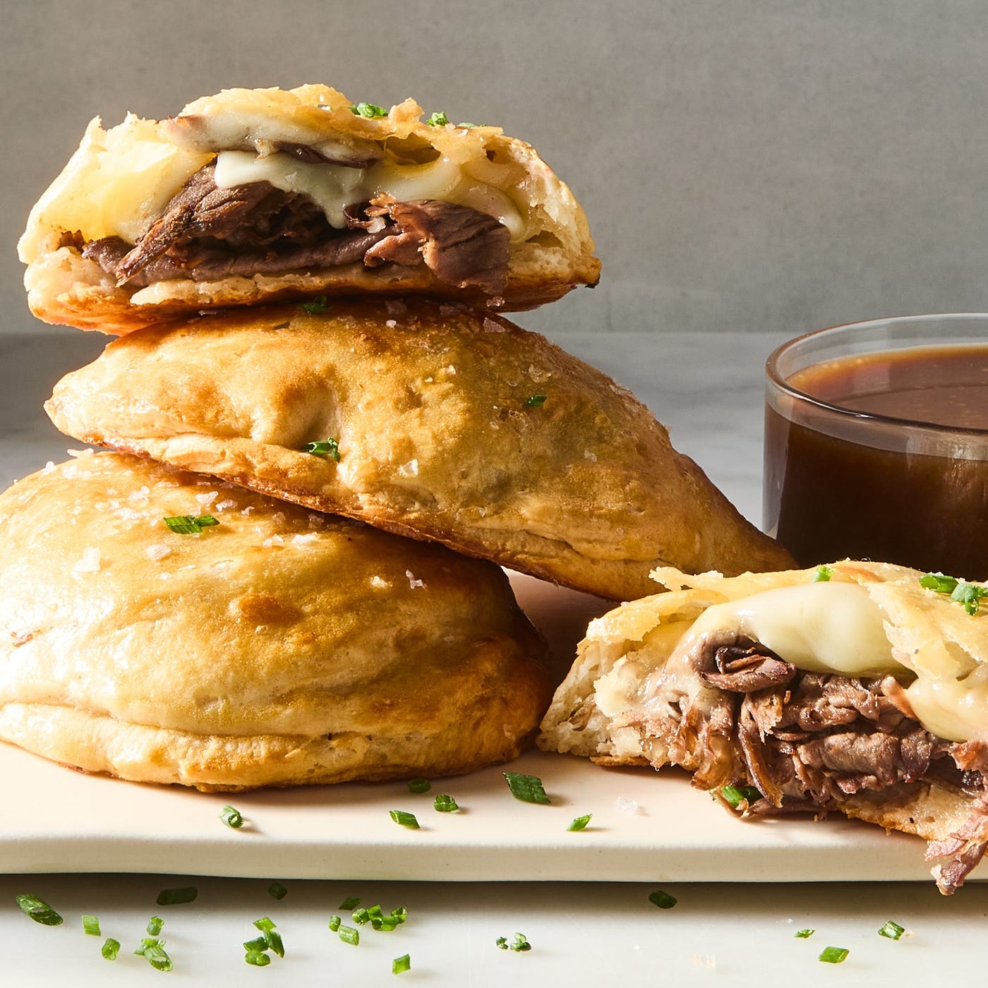 French Dip Stuffed Biscuits