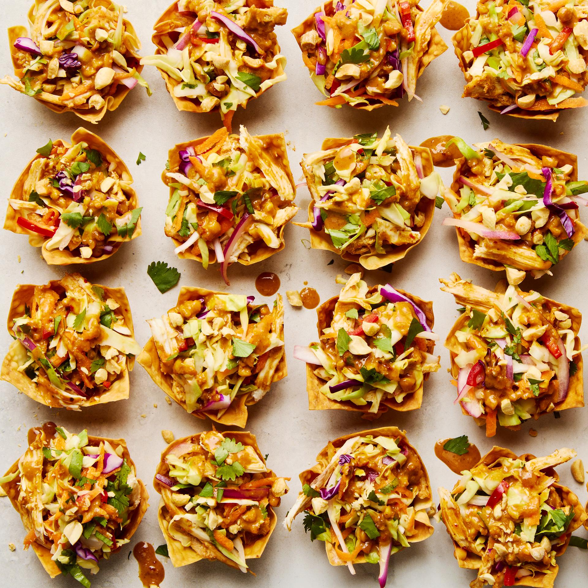 Peanut Chicken Wonton Cups Peanut Chicken Wonton Cups