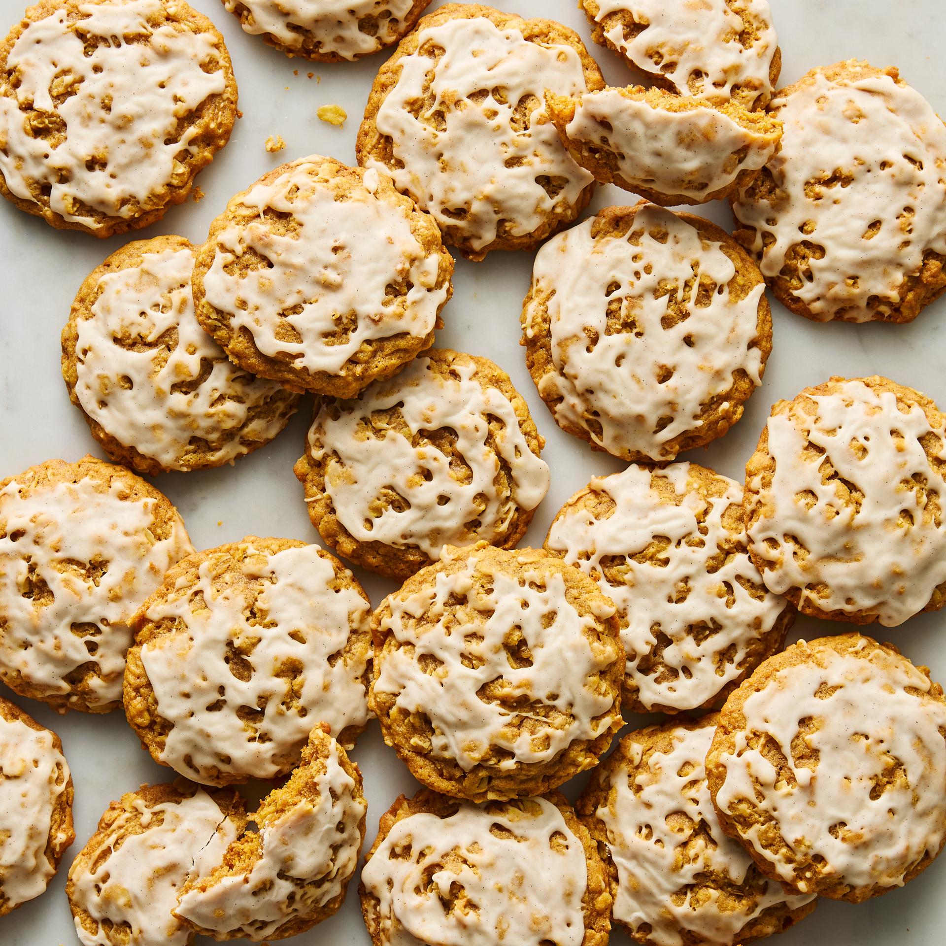 Vanilla-Glazed Pumpkin Oatmeal Cookies