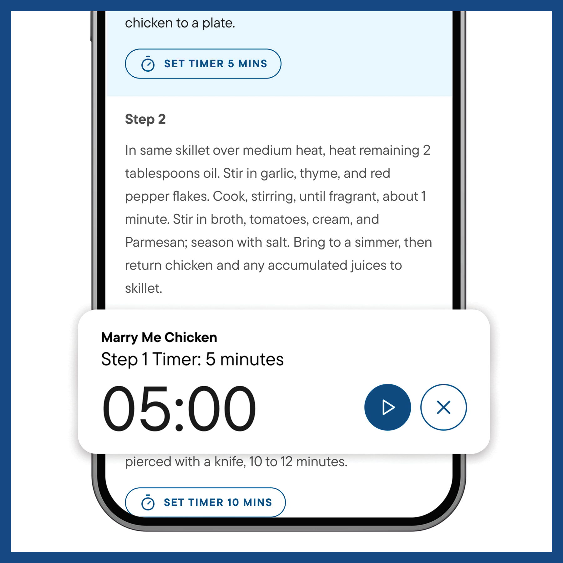 Delish App - One-Tap Timer