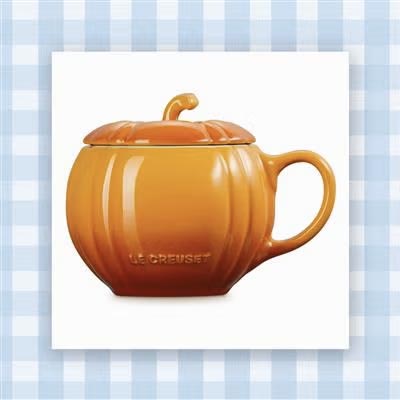pumpkin shaped le creuset mug