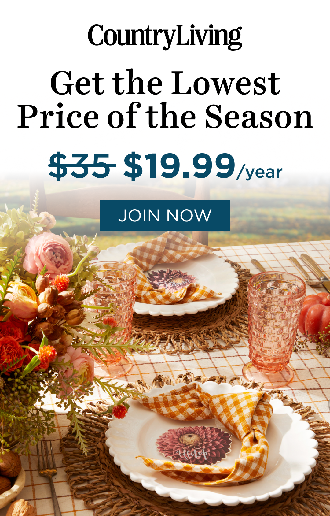 Country Living membership, get the lowest price of the season at $19.99