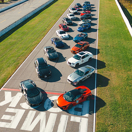 car driving on race track