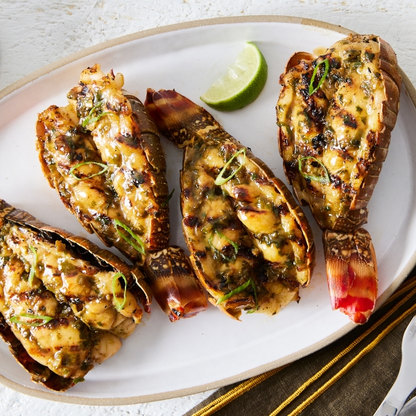 Teriyaki & Sofrito Grilled Lobster Tails