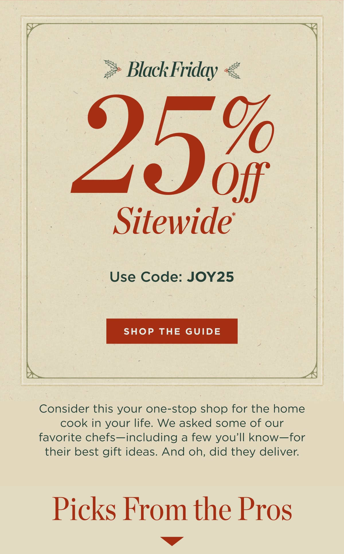 25% Off Sitewide 