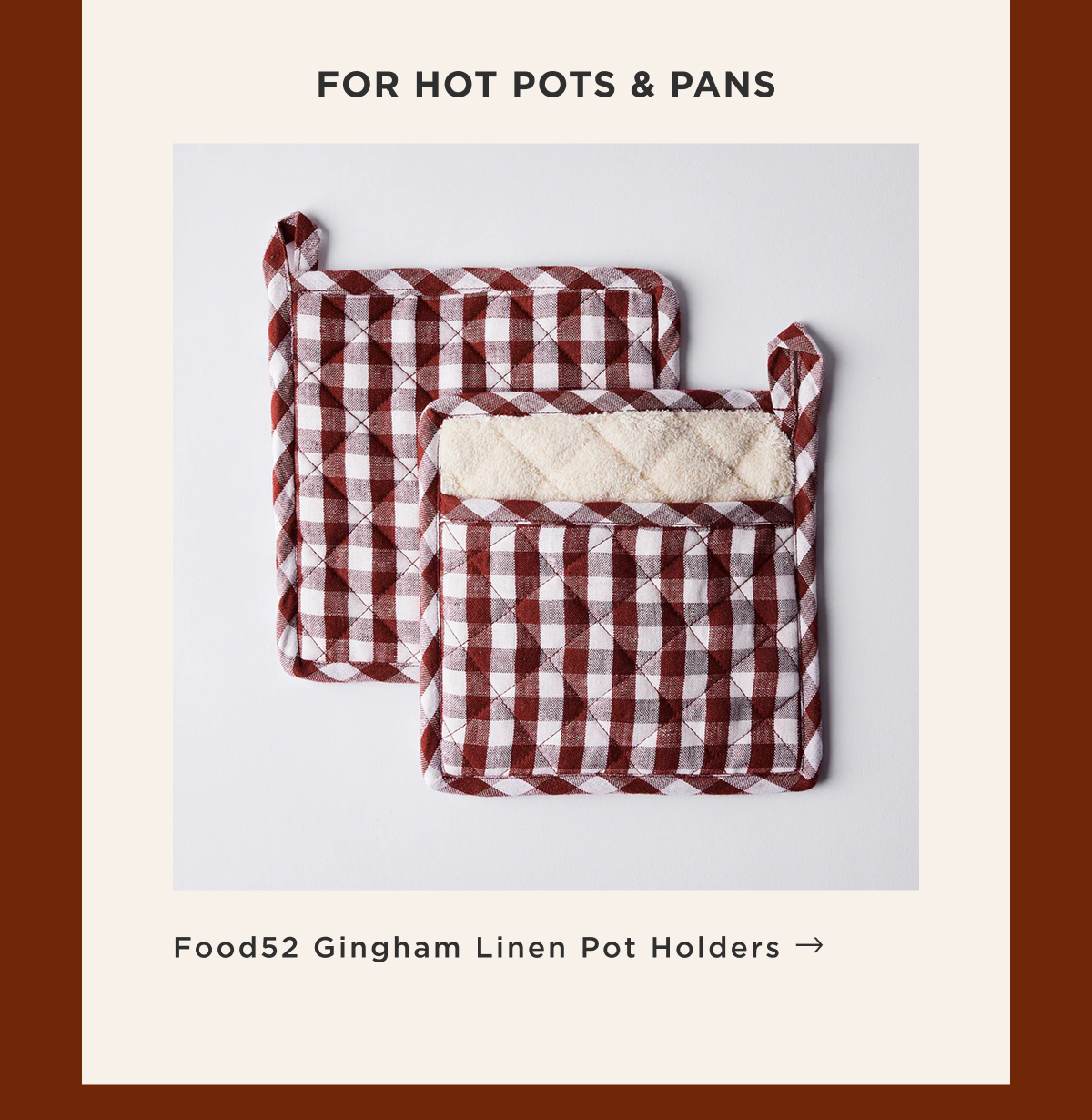 Food52 Gingham Linen Pot Holders