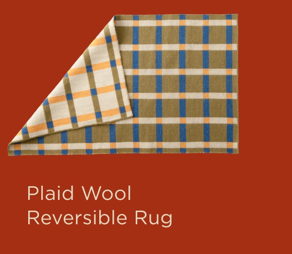 Plaid Wool Reversible Rug