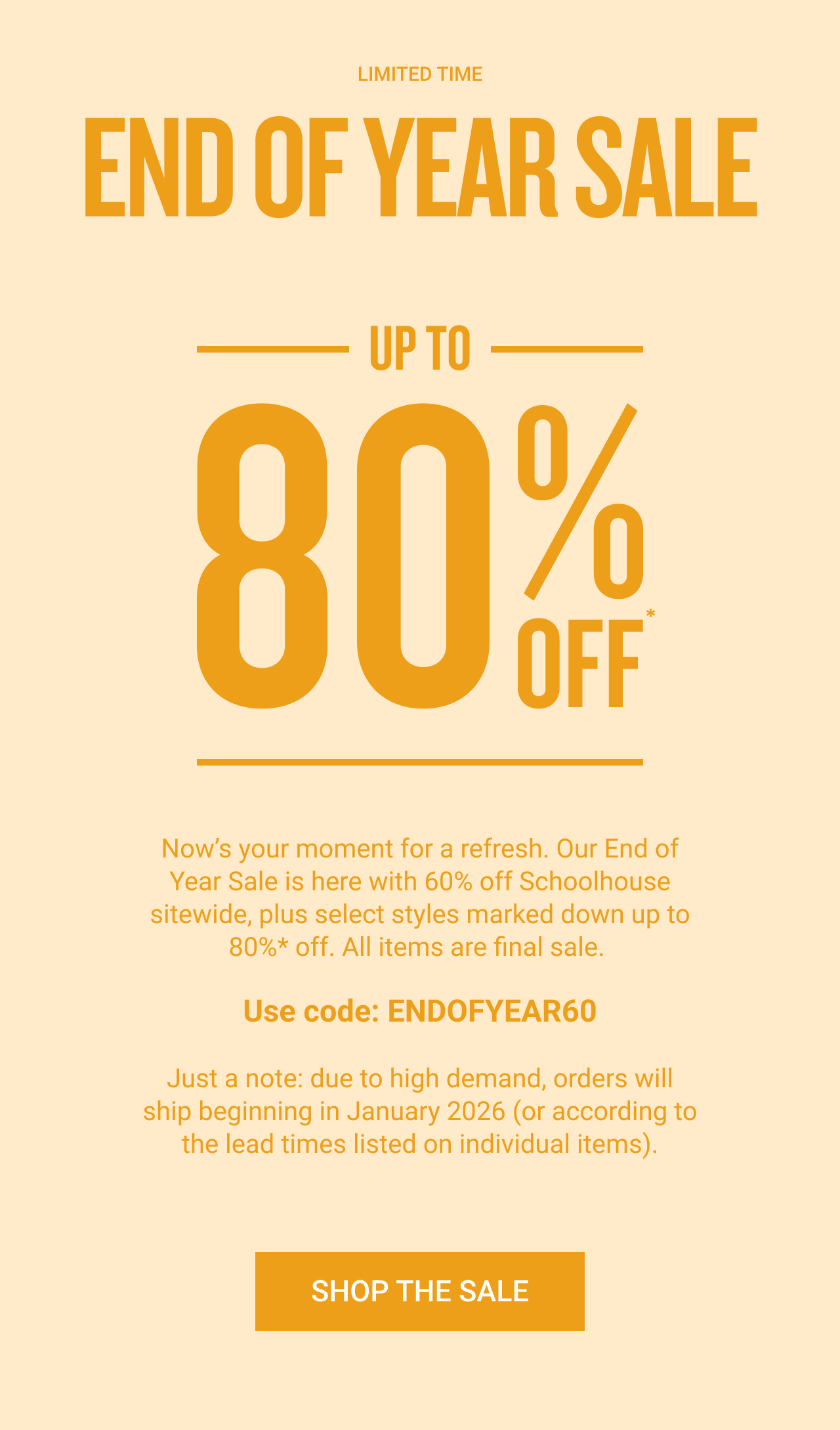 Schoolhouse EOY Sale