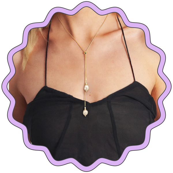 En Route Selene Freshwater Pearl Slider Necklace
