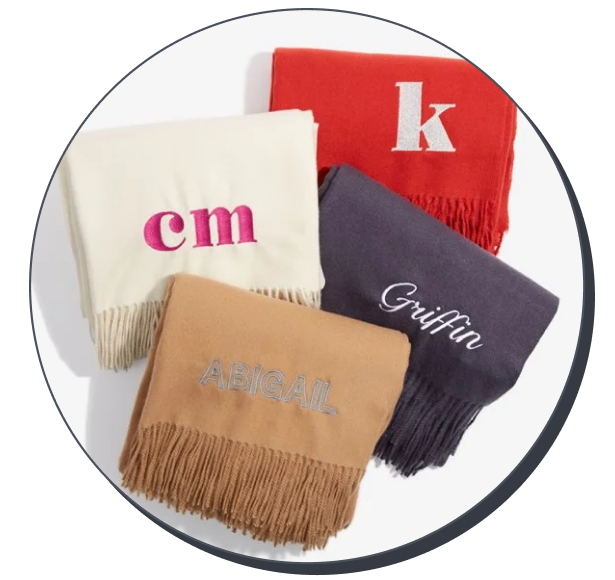 Personalization Mall The Signature Embroidered Throw Blanket