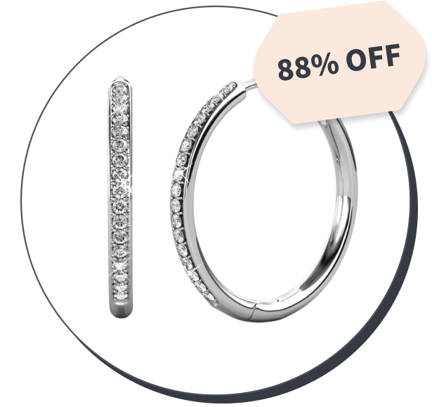 Cate & Chloe Bianca 18k White Gold Hoop Earrings