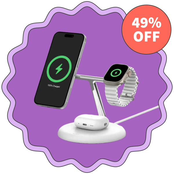 Belkin 3-in-1 Stand 15W Qi2 Wireless Charger