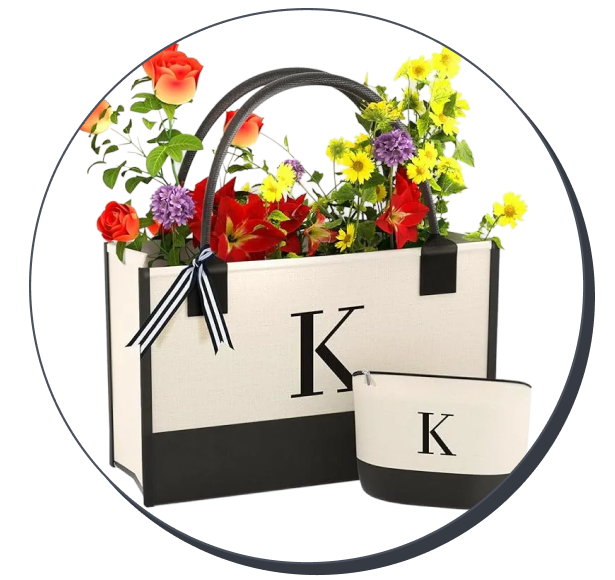 Monogrammed Canvas Tote Bag