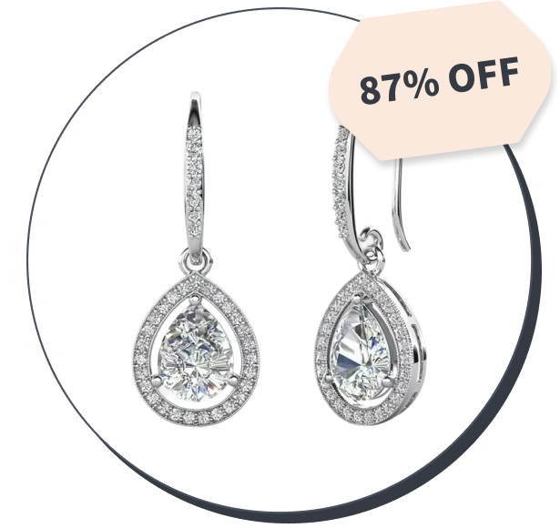 Cate & Chloe Isabel 18k White Gold Plated Dangle Earrings