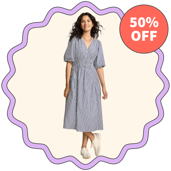 Lands’ End Smocked Waist V-Neck Dress