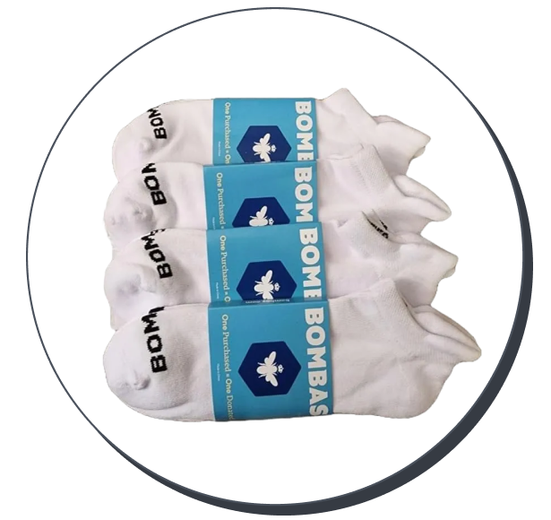 Bombas Women's Solid White Ankle Socks (Pack of 4)