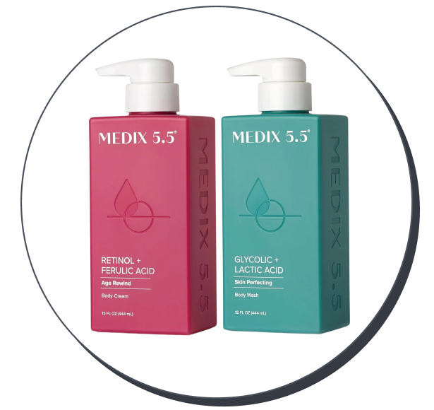 Medix 5.5 Exfoliating Body Wash Cleanser + Moisturizing Body Cream Duo →