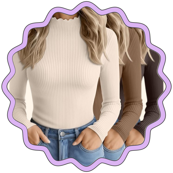 Oakgarden Mock Turtlenecks (Pack of 3)