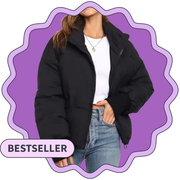 Gihuo Cropped Puffer Jacket