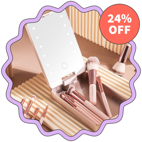 BS-Mall Makeup Brush Set with LED Mirror