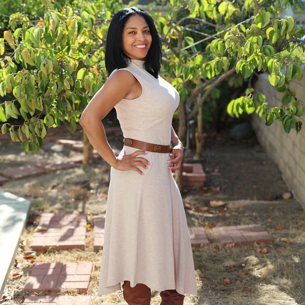 Treasure & Bond Mock Neck Asymmetrical Maxi Dress