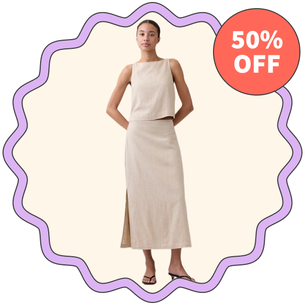 Gap Factory Linen-Blend Maxi Slip Skirt