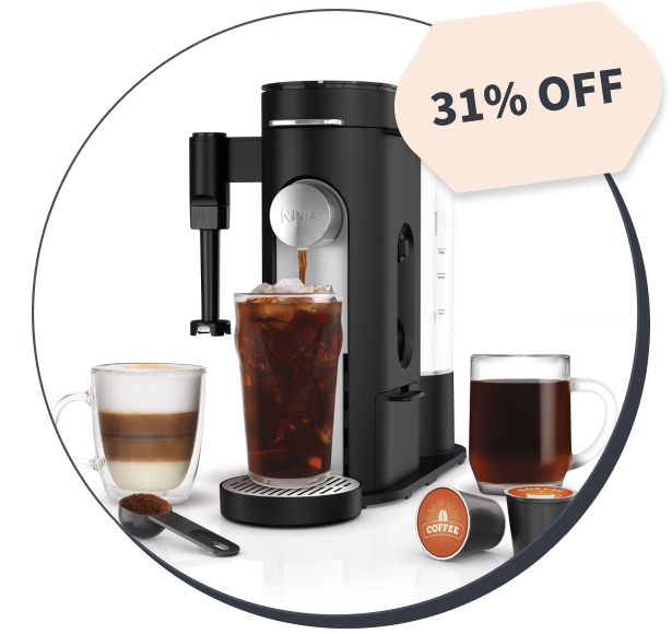 Ninja Single-Serve Pods & Grounds Coffee Maker with Integrated Milk Frother