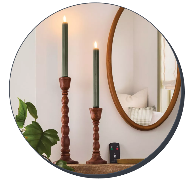 Hearth & Hand with Magnolia Ribbed Flameless Taper Candles (6 Pack)