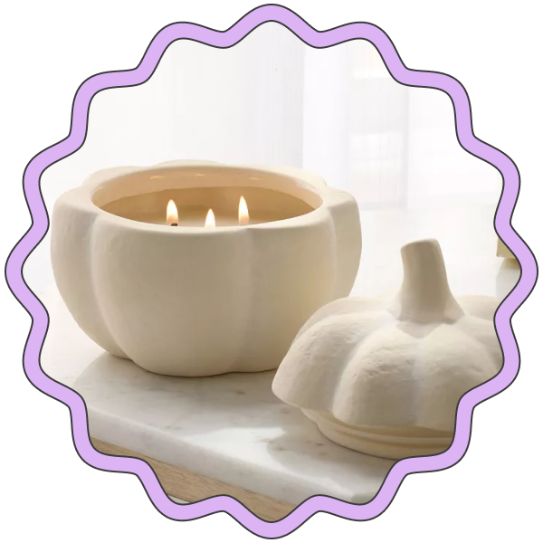 Threshold Rustic Ceramic Pumpkin Vanilla Candle (3 Wick)