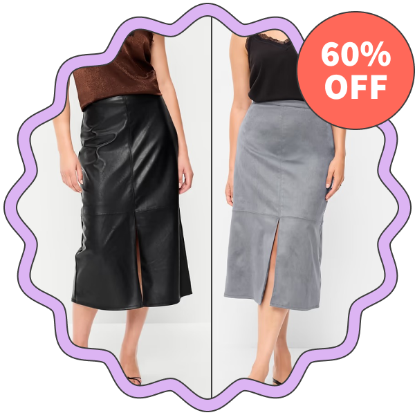 Old Navy Faux-Leather Pencil Midi Skirt