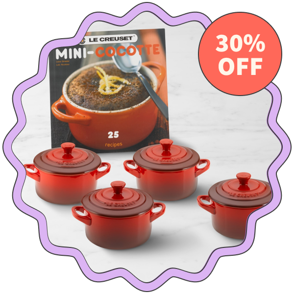 Le Creuset Stoneware Mini Cocottes with Cookbook