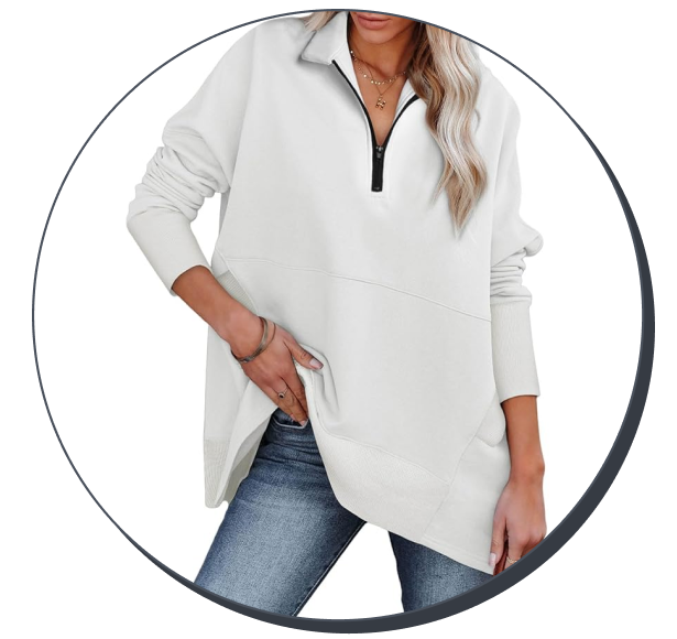 Dokotoo Oversized Half Zip Pullover