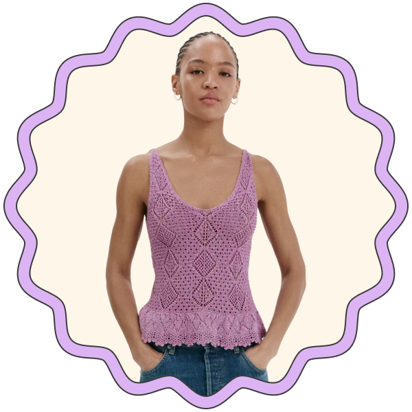 Mango Crocheted Lurex Top